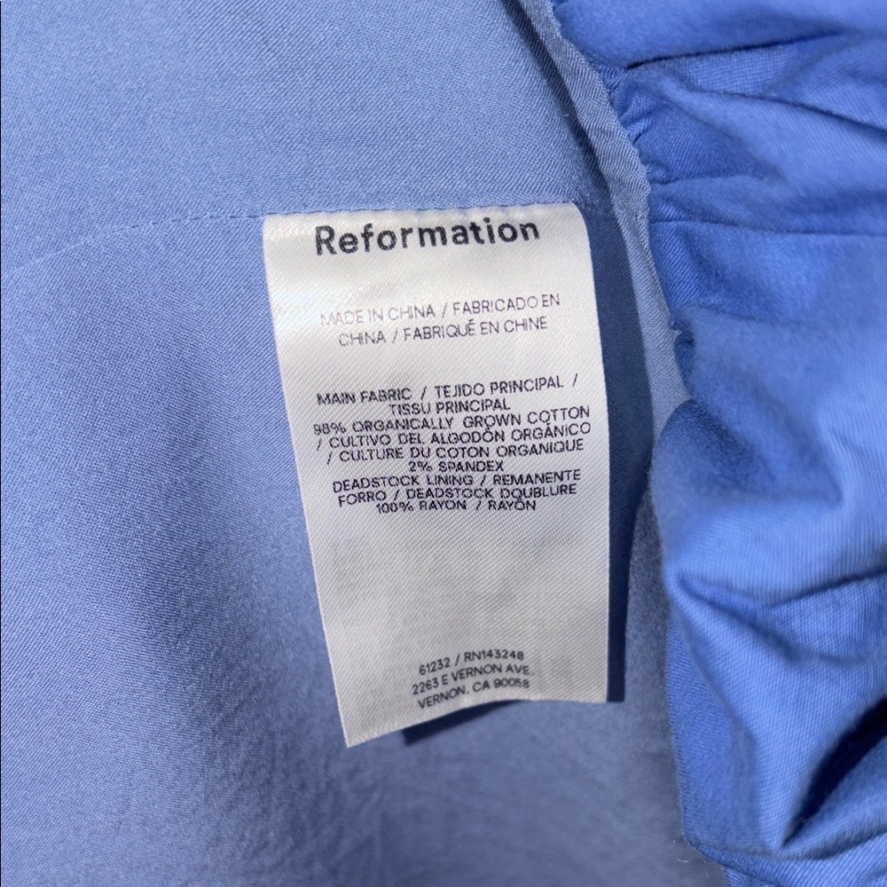REFORMATION Blue Halter Ruffle Mini Dress - Picture 5 of 6